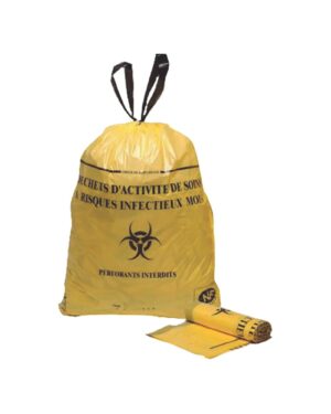 Sacs DASRI 30 L Jaune lien coulissant X25
